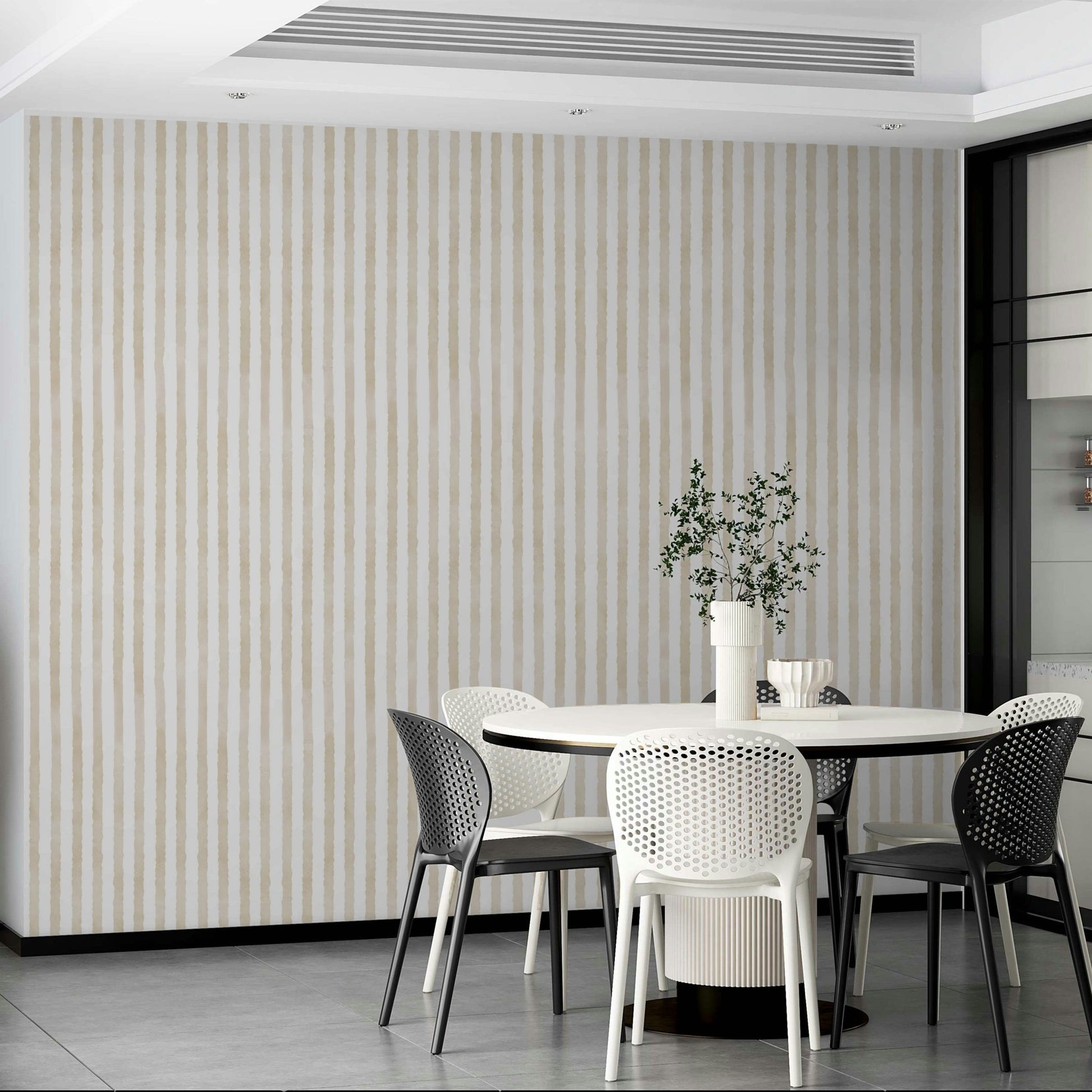 Watercolor stripe mural for walls
