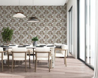 Neutral Bloom Rustic Grey white oil painted Pattern Wallpaper⁠