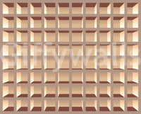 Neutral library bookcase mural for bedroom corner, soft beige tones