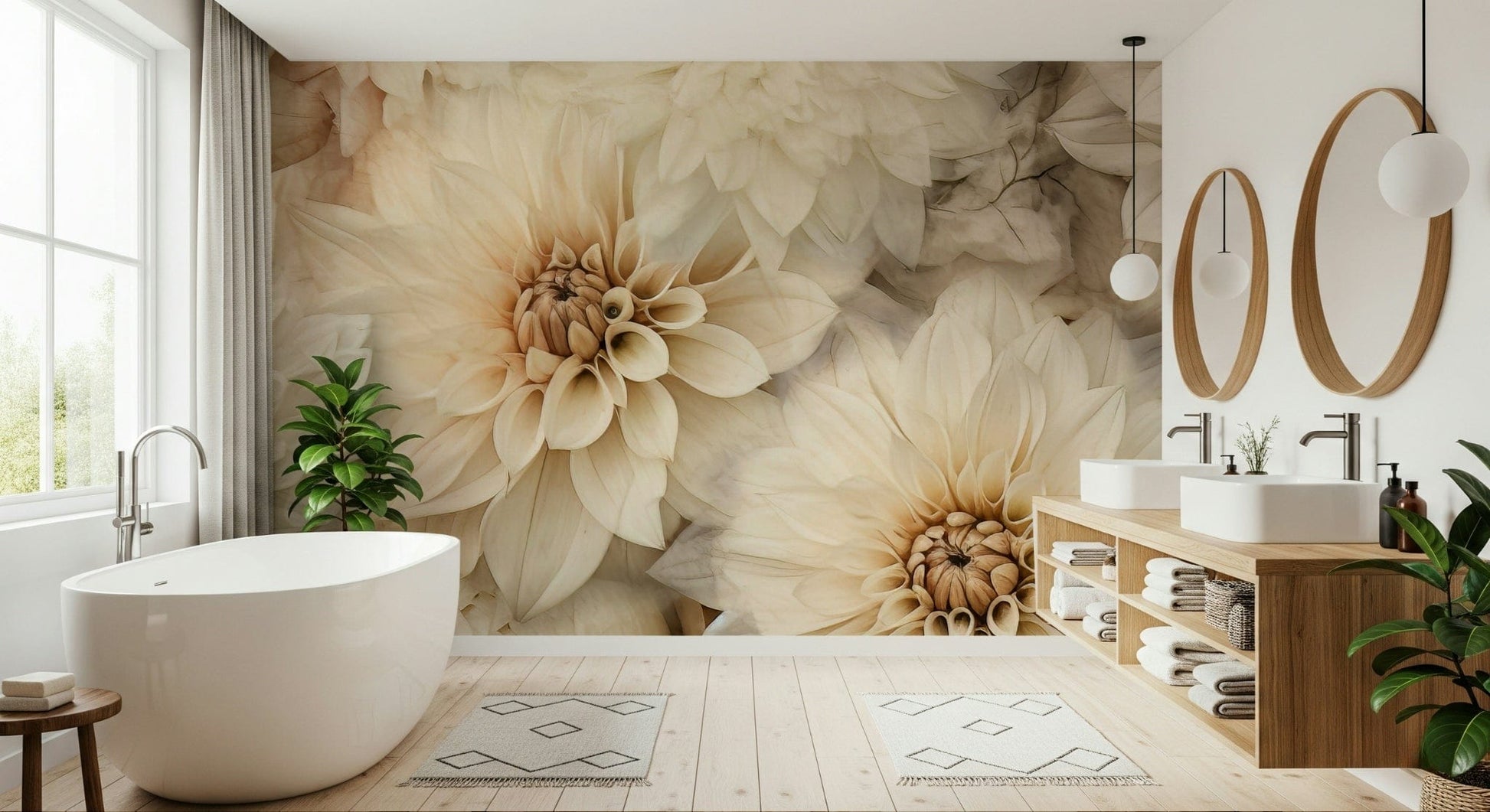 An artistic nature inspired mural for home decor.

