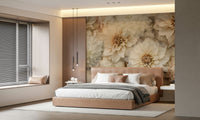 A serene neutral bloom wall mural for your decor.

