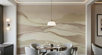 Elegant wall covering presenting fluid desert lines called Neutral Desertscape.