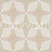 Pale tan and bone geometric wallpaper, sophisticated interior choice.