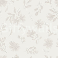 Gentle Neutral Flora Cloud Dancer White wallpaper mural design.