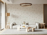 Subtle Neutral Flora Cloud Dancer White mural for nursery.