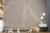 A beautiful modern art wall mural for a living room.

