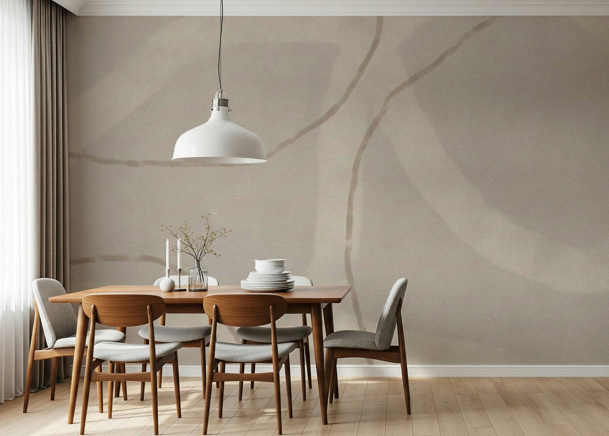 A contemplative subtle gradient wallpaper mural for a feature wall.

