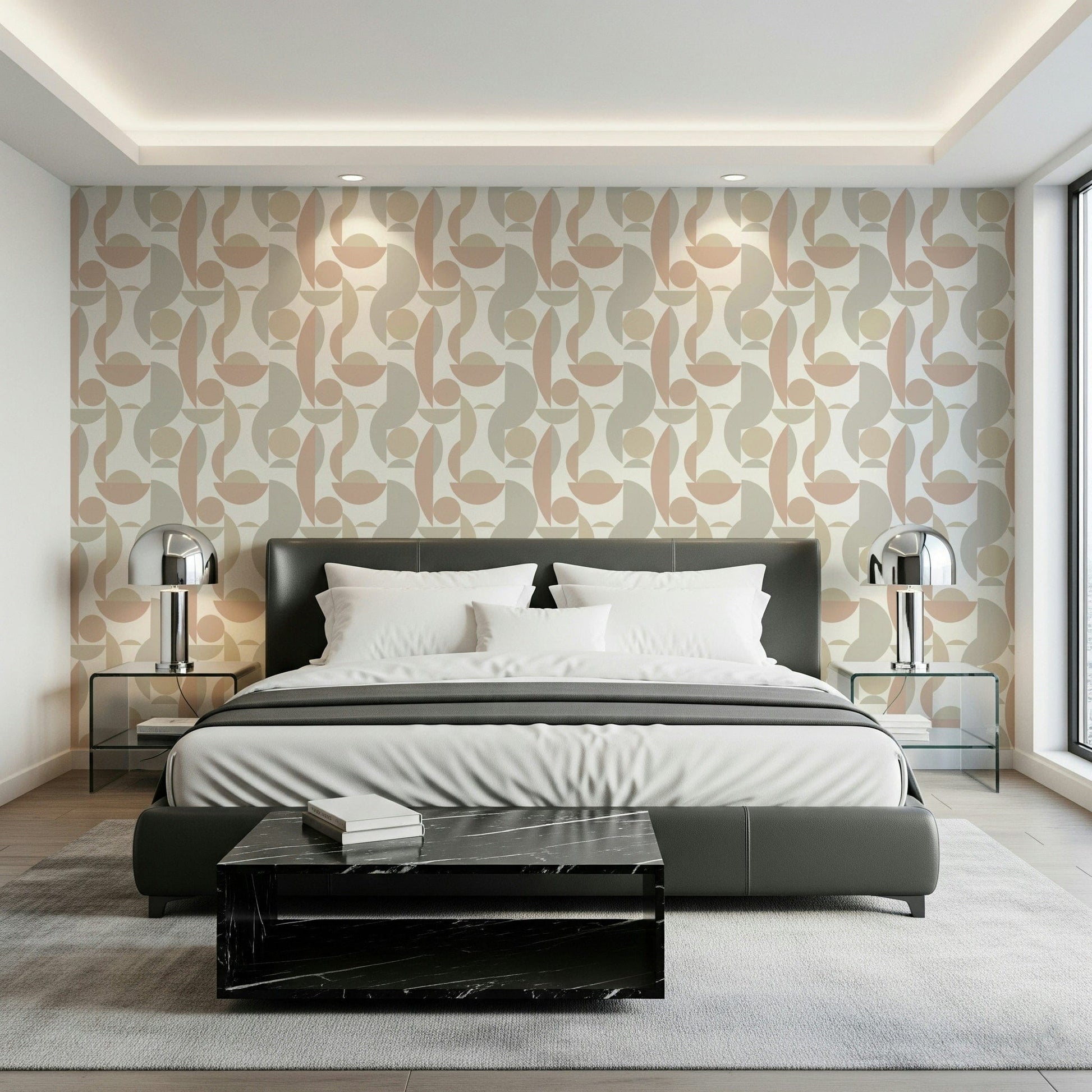 Earthy tone geometric wallpaper pattern