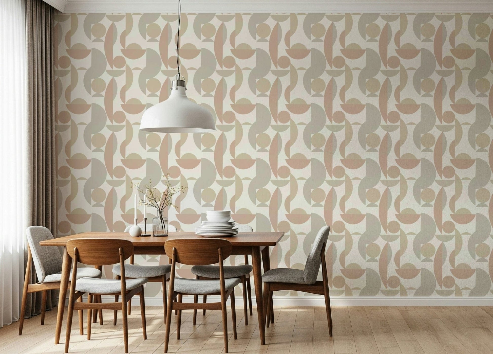 Scandinavian style wallpaper with shapes
