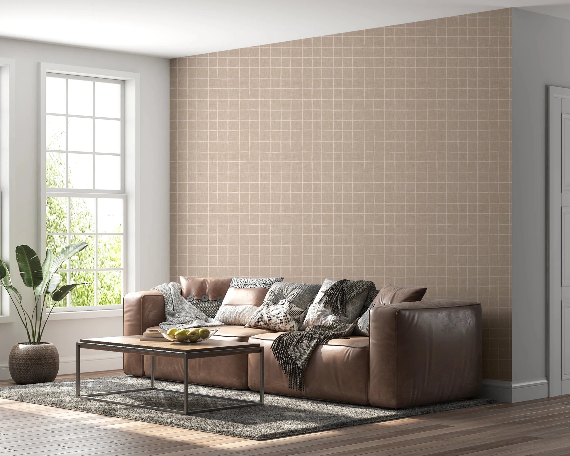 Neutral Grid Wallpaper⁠