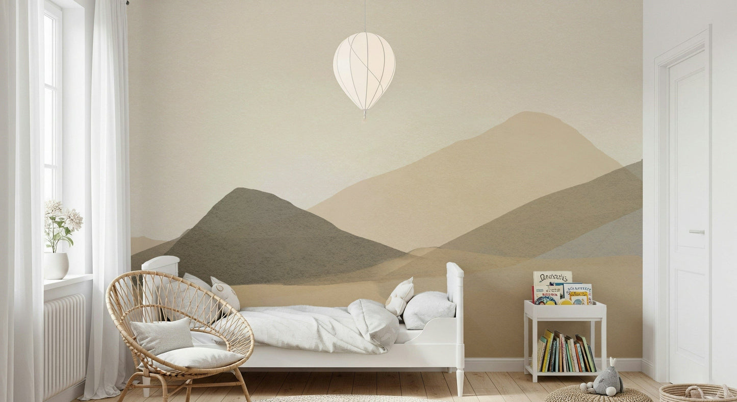 Calm layered landscape Mountain Range Serenity custom wall decoration.