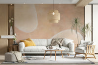 Neutral mist shapes abstract wallpaper

