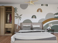 The colors are neutral and gentle, with muted versions of rainbow colors.

