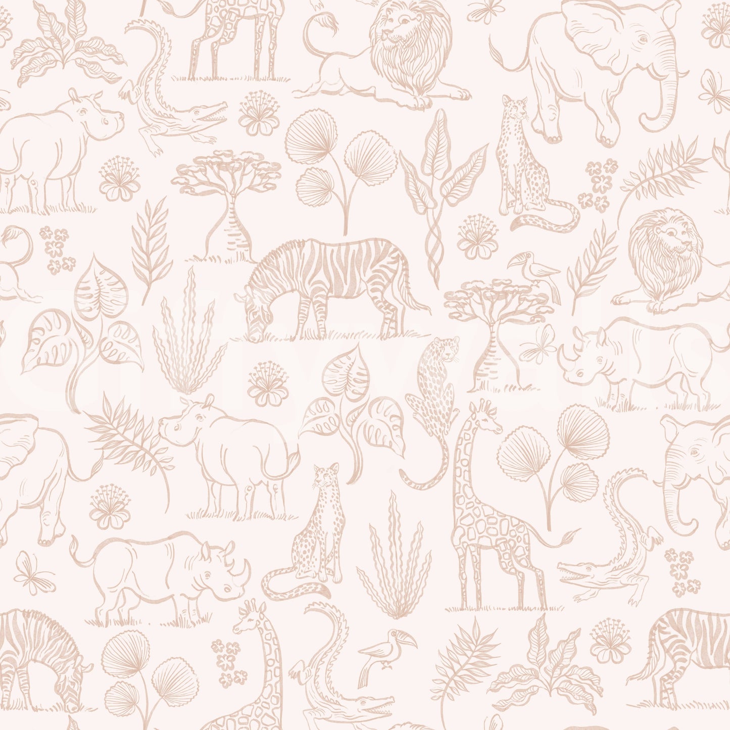 Neutral Safari Adventure Wallpaper⁠