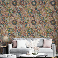Floral wallpaper with a mix of colors.

