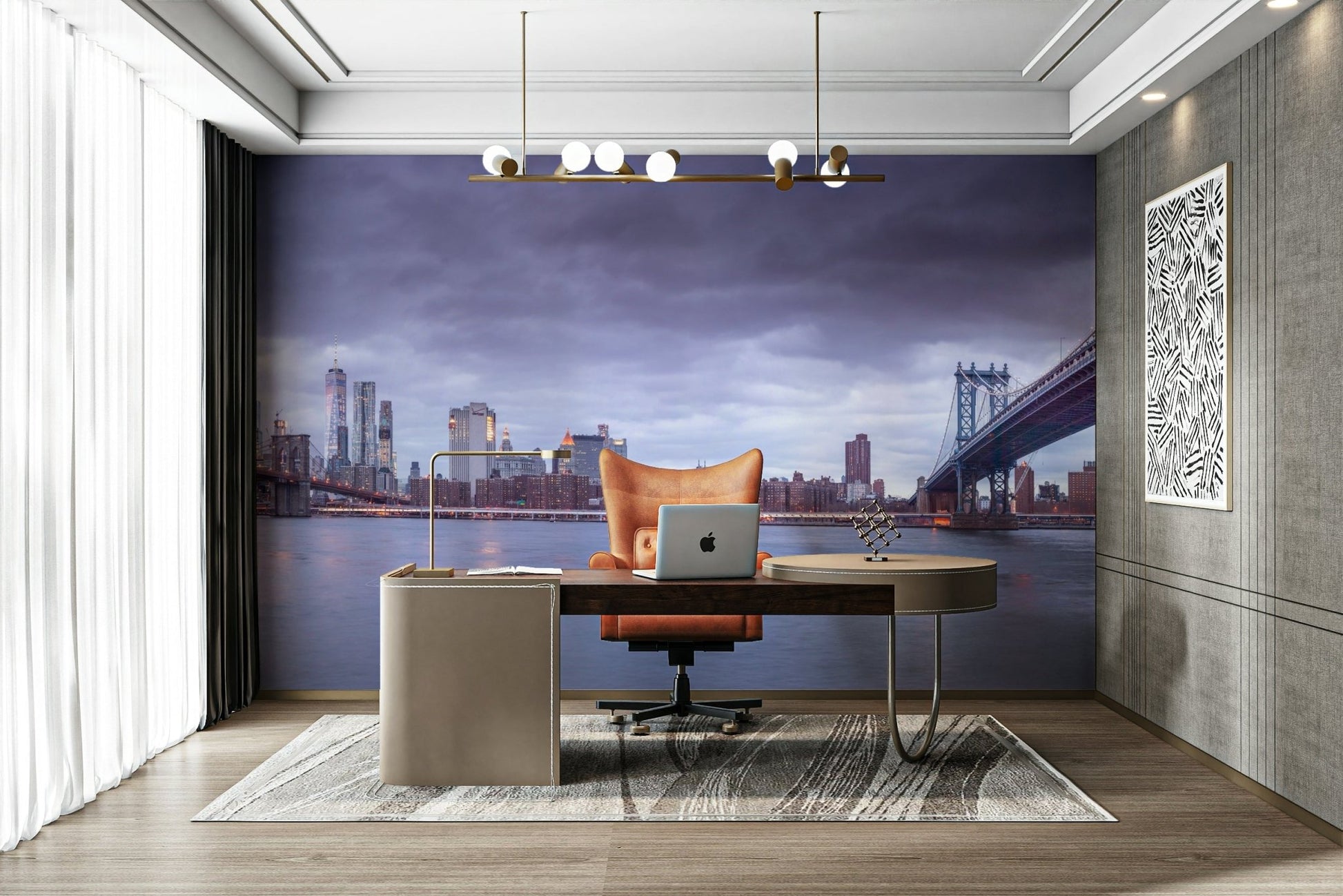 A close-up view shows the fine details of the bridge architecture.

