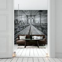 NYC Brooklyn Bridge wallpaper mural for a metropolitan feel.

