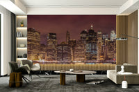 Vibrant night lights of NYC in NEW YORK CITY Nightly Impressions mural

