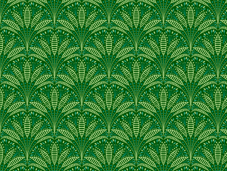 Artdeco Green Palm Wallpaper in your room — zoomed