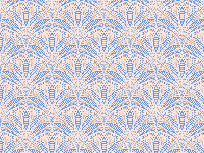 Artdeco Blue Palm Wallpaper