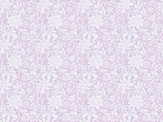 Happy Blooms Lilac Wallpaper