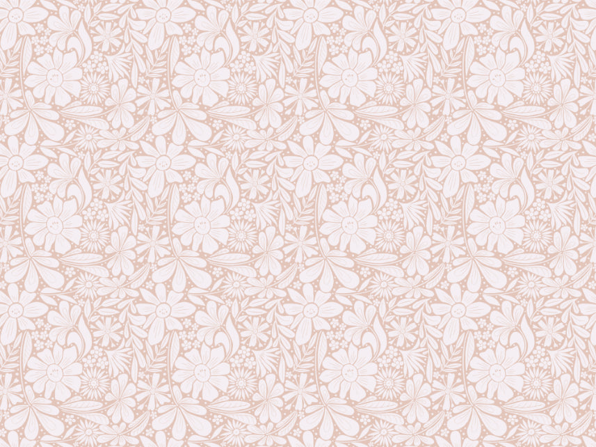 Happy Blooms Pastel Pink Wallpaper