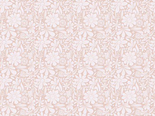 Happy Blooms Pastel Pink Wallpaper