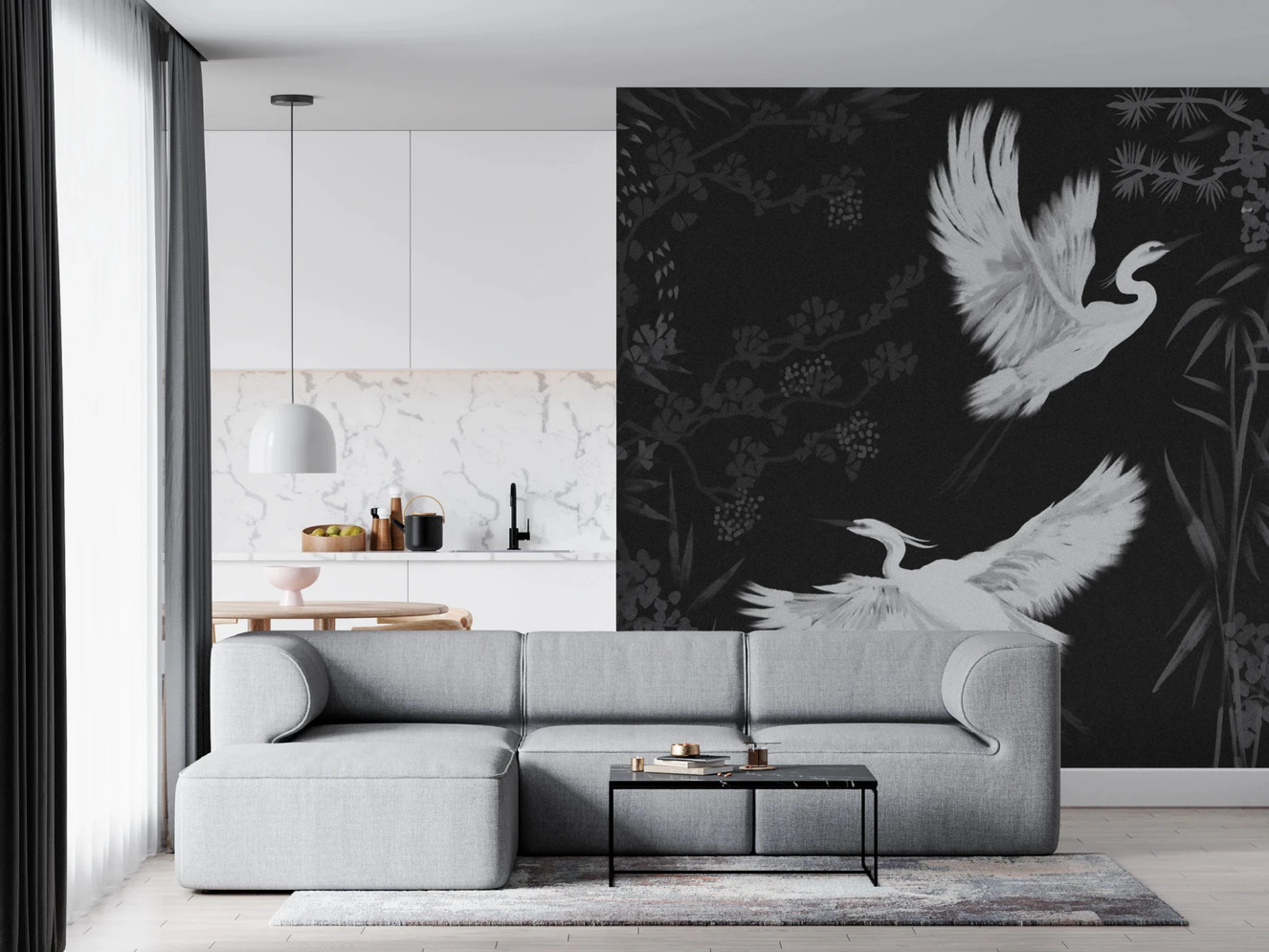 Night Heron's Grace Wall Mural