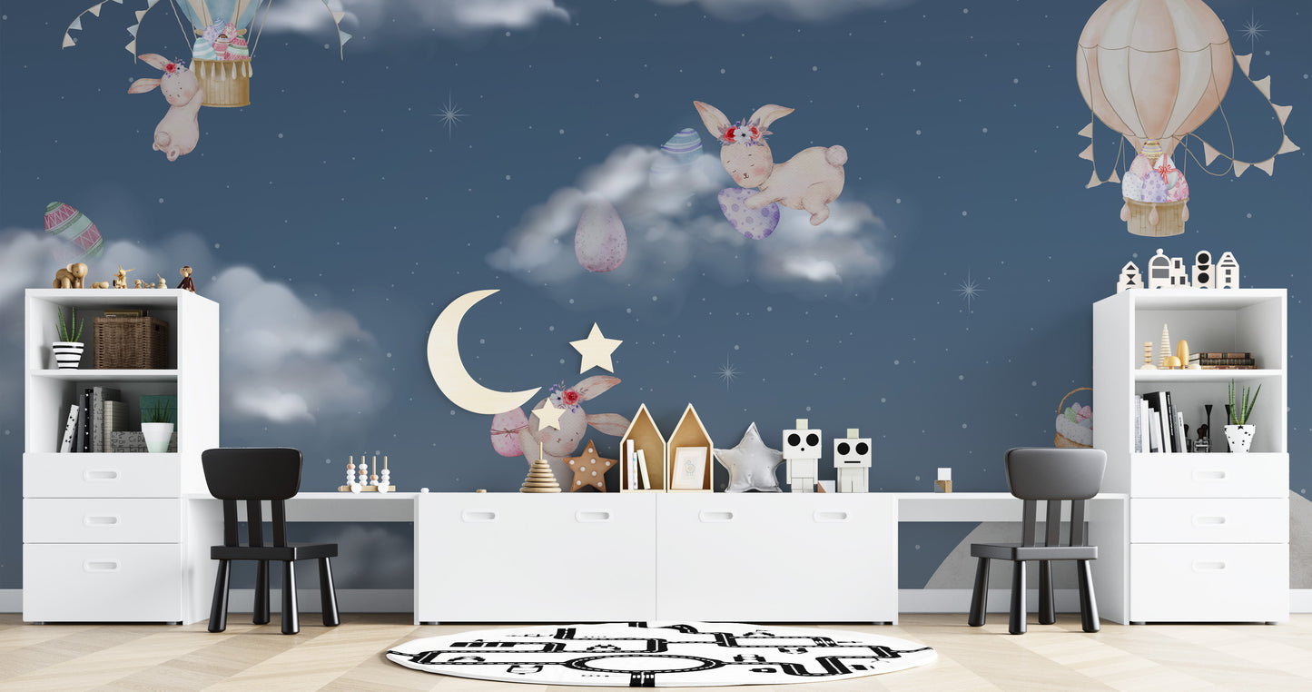 Night Sky Bunny Easter Wall Mural