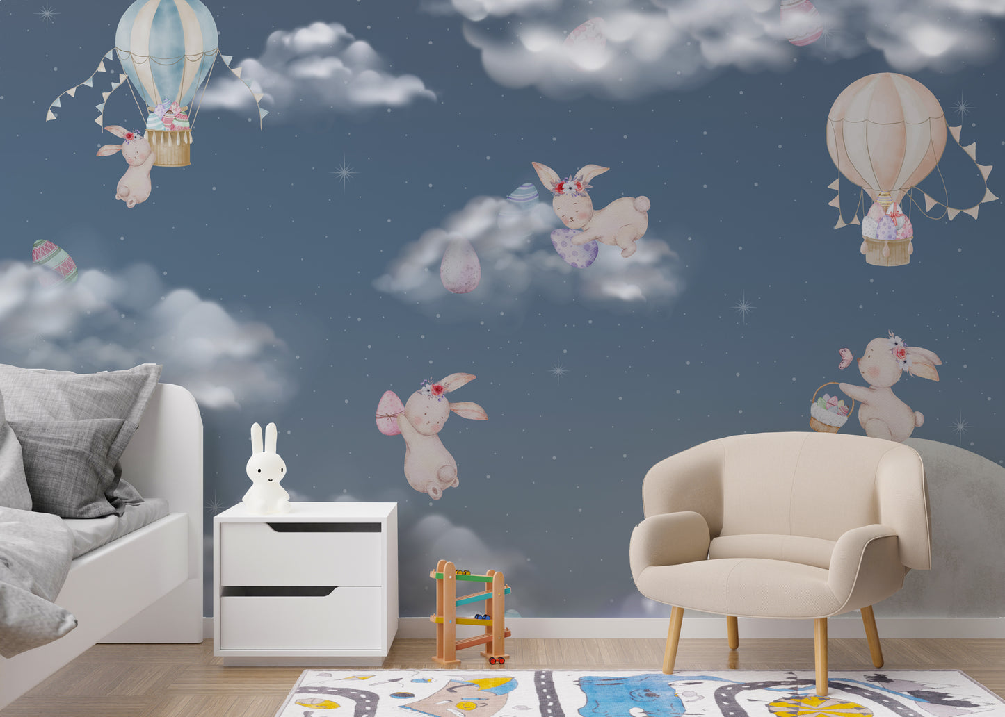 Night Sky Bunny Easter Wall Mural