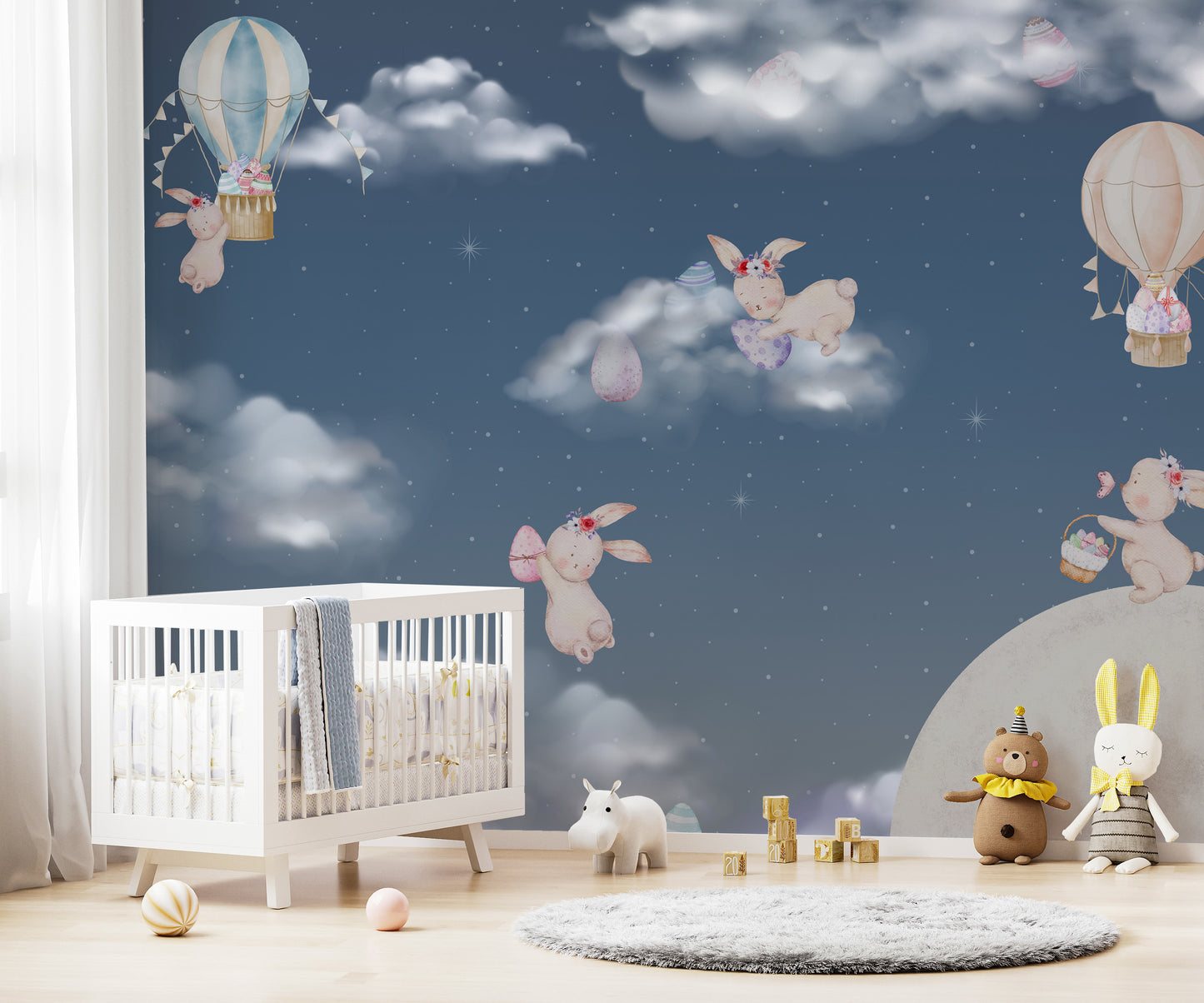 Night Sky Bunny Easter Wall Mural