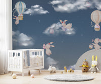 Night Sky Bunny Easter Wall Mural