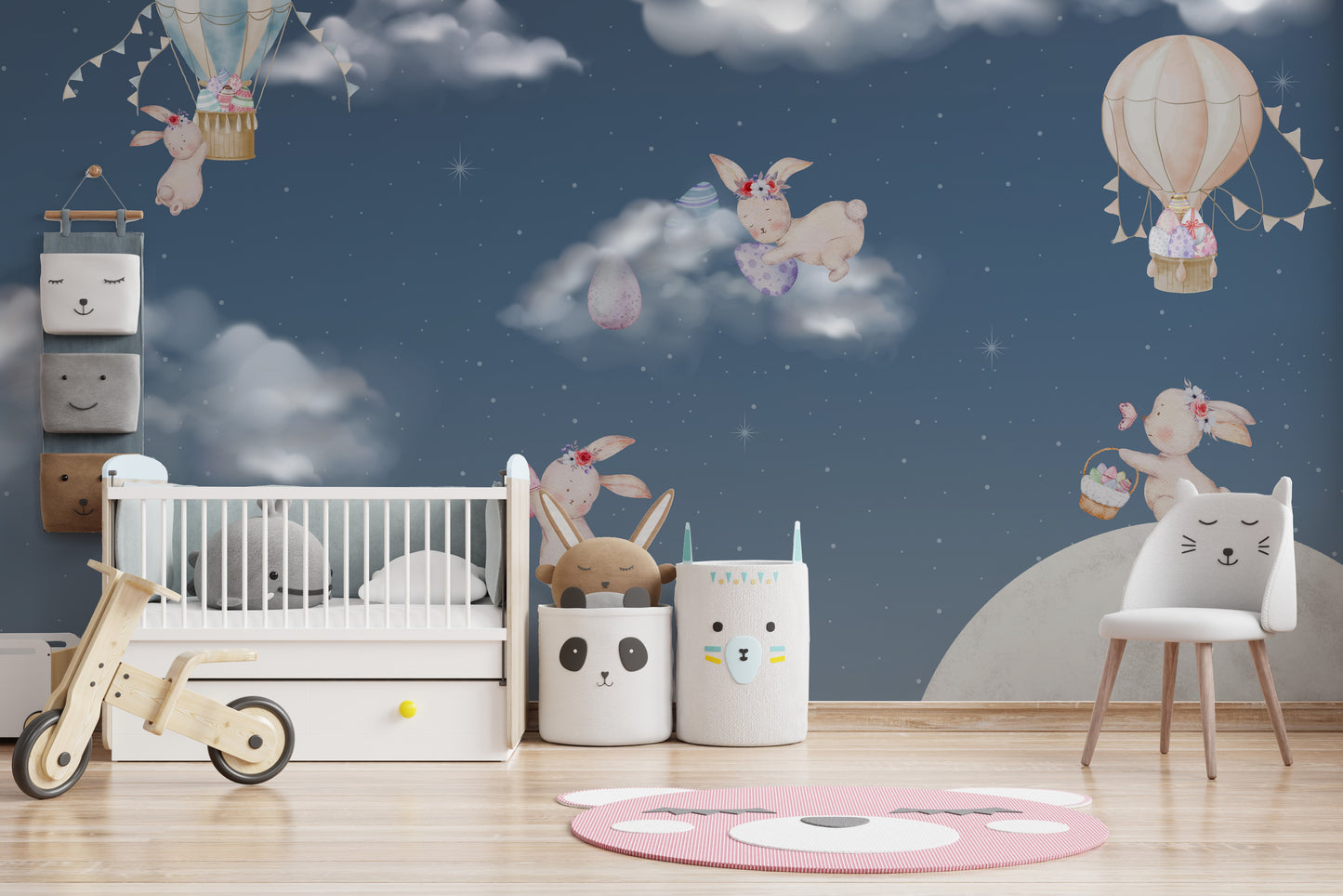 Night Sky Bunny Easter Wall Mural
