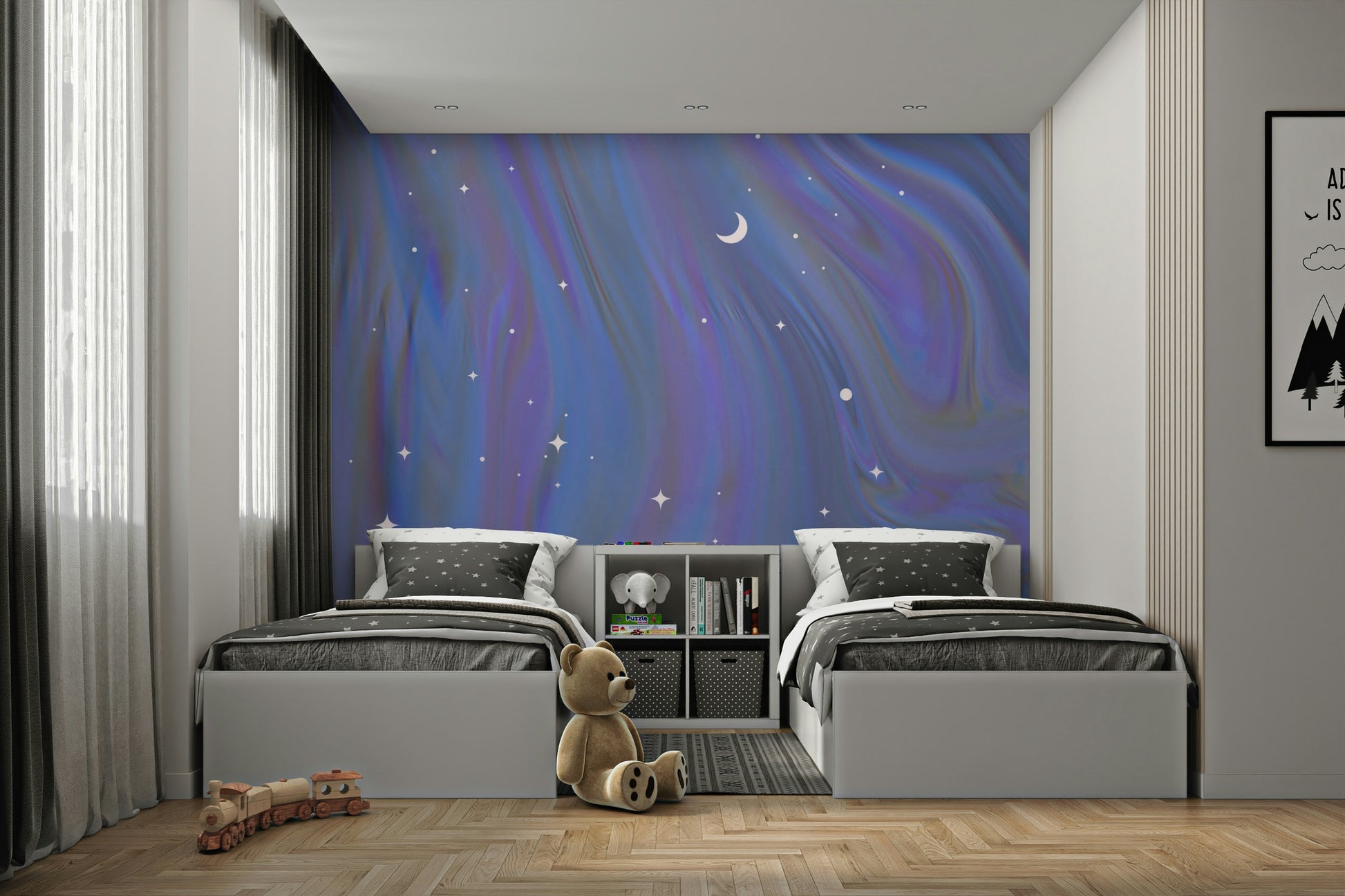 Purple blue sky wallpaper design

