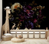 Calming botanical mural wallpaper

