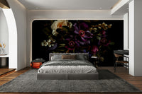 Elegant nocturnal floral wallpaper


