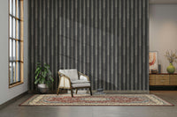 Modern striped wallpaper in navy and charcoal hues

