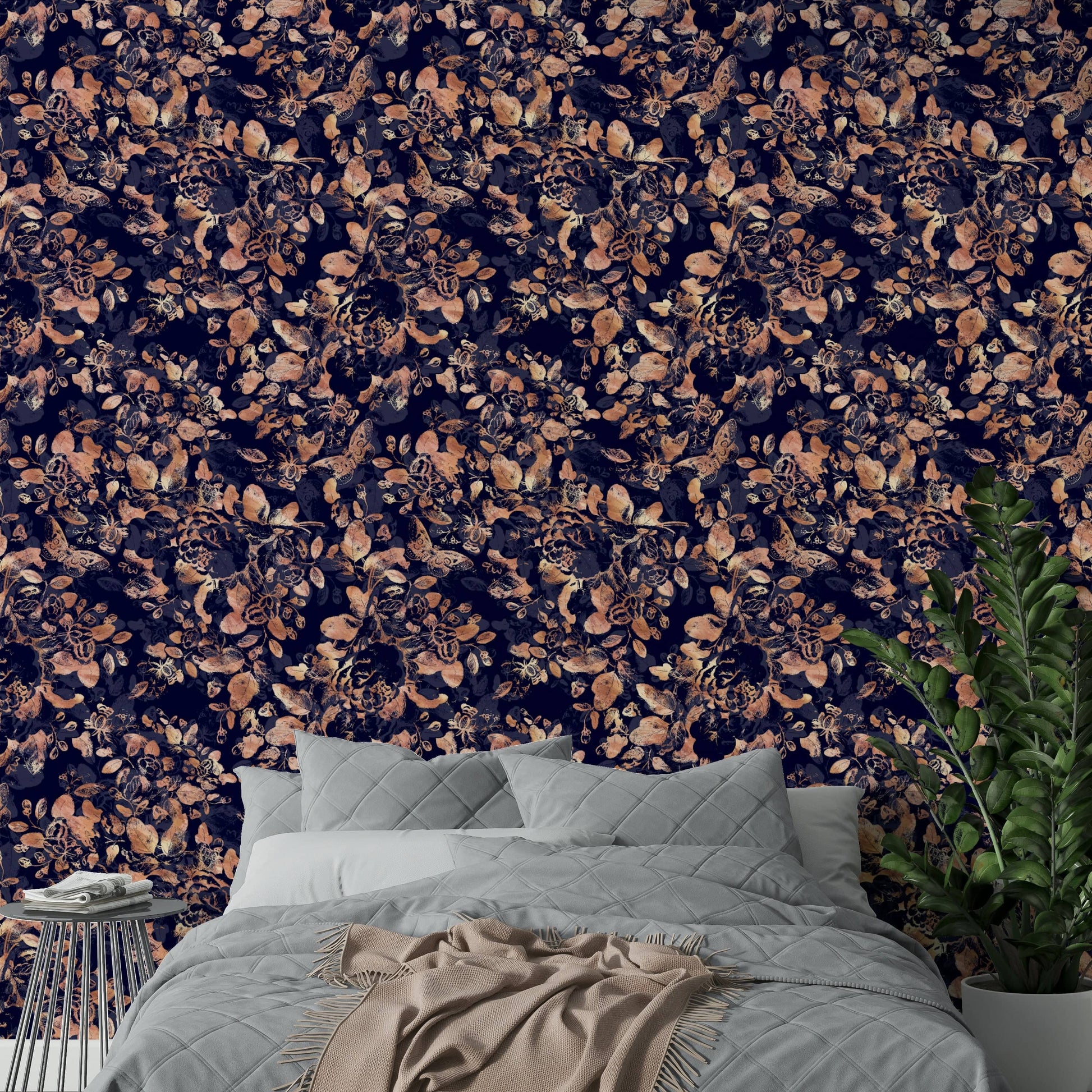 The colors are rich and moody, with shades of deep green, black, and gray.
