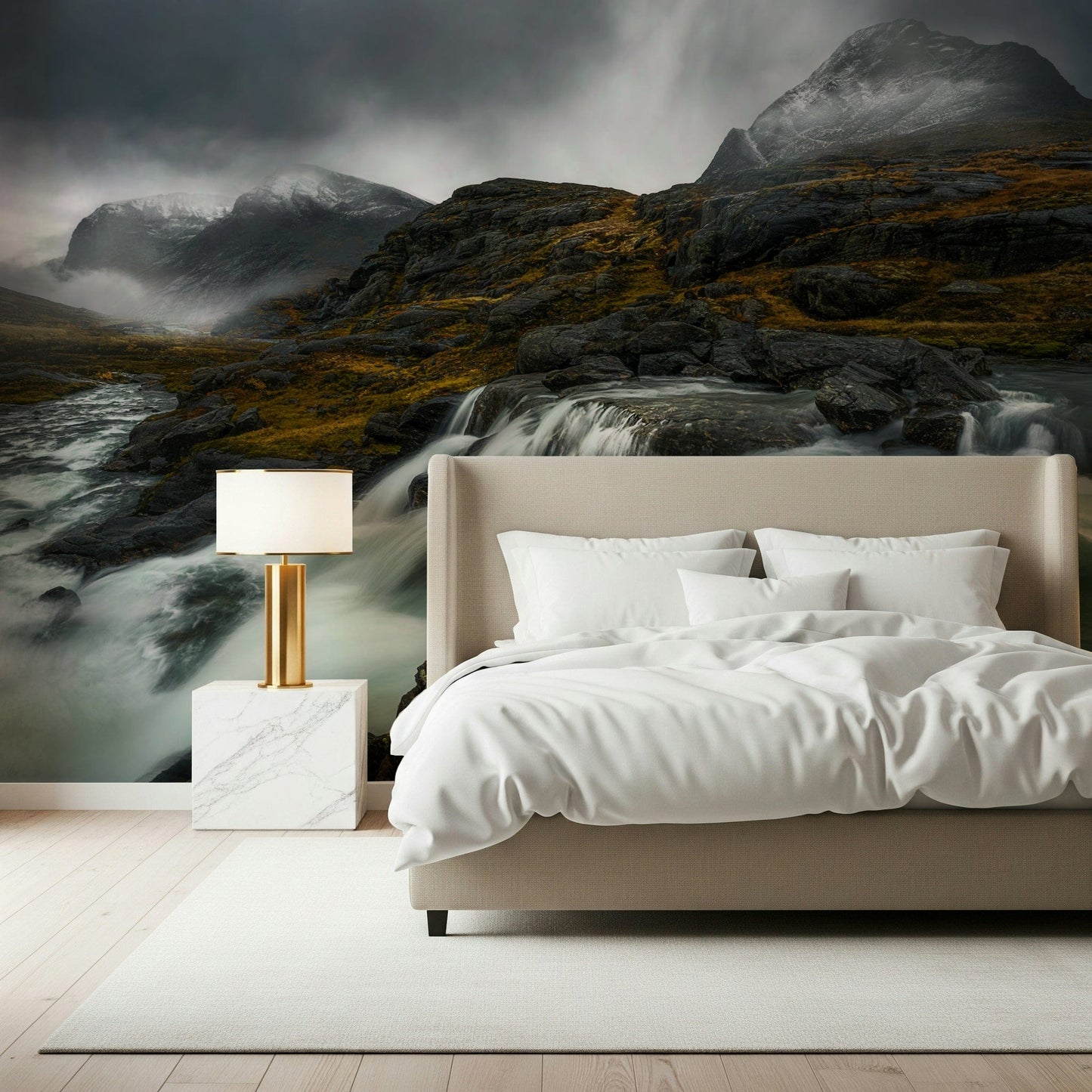 Noir Mountain Flow Wall Mural -2626530