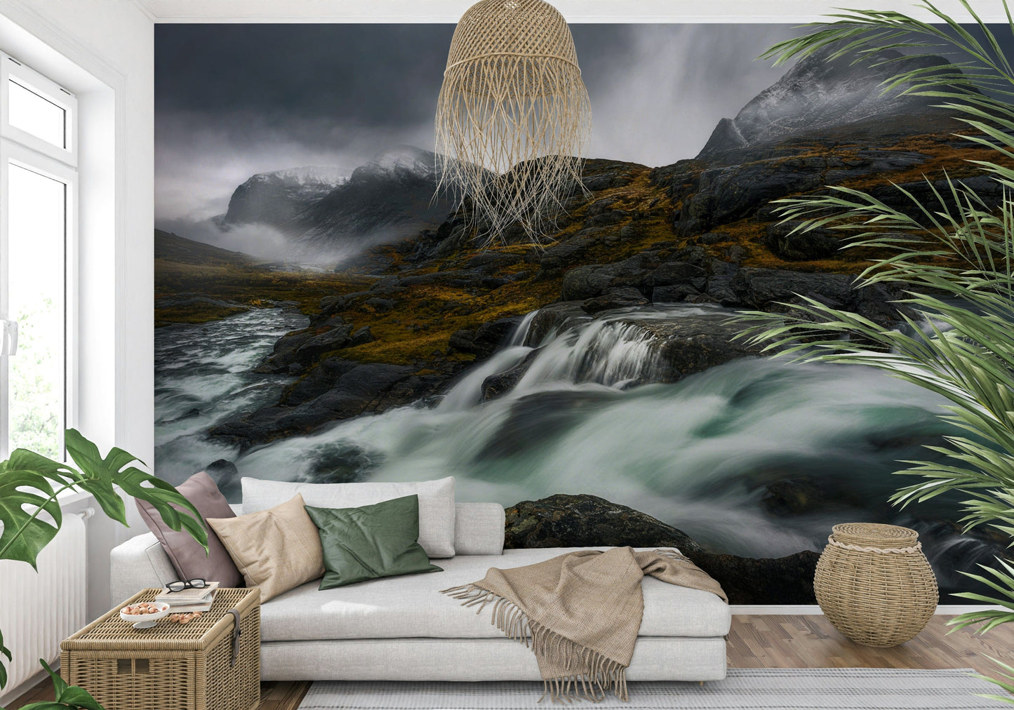 Noir Mountain Flow Wall Mural -2626530