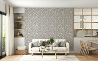 Botanical Folk Bird Theme wallpaper for walls with soft neutral palette

