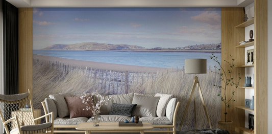 Wall mural of the North Wales coast.

