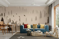 Northern Forest Sepia Wallpaper – Nature-Inspired Wallpaper