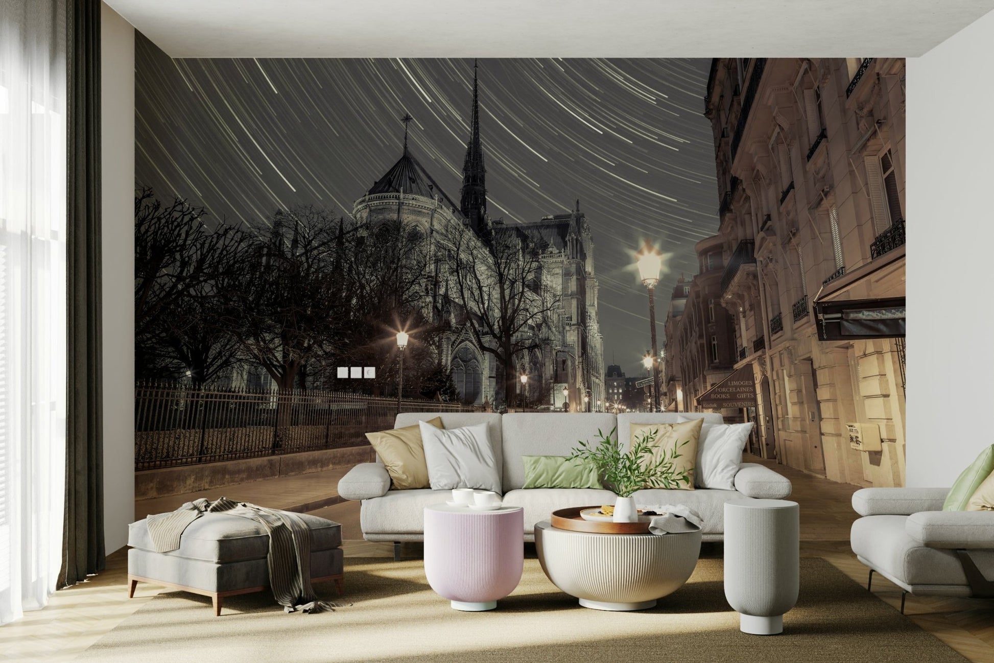 High-resolution image of Notre-Dame at night.

