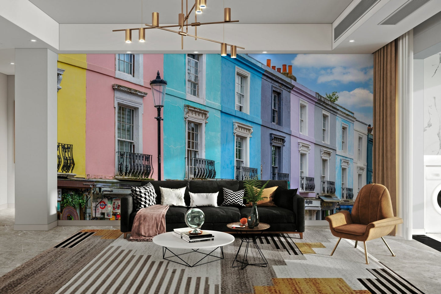 Wallpaper showing the iconic Notting Hill architecture.

