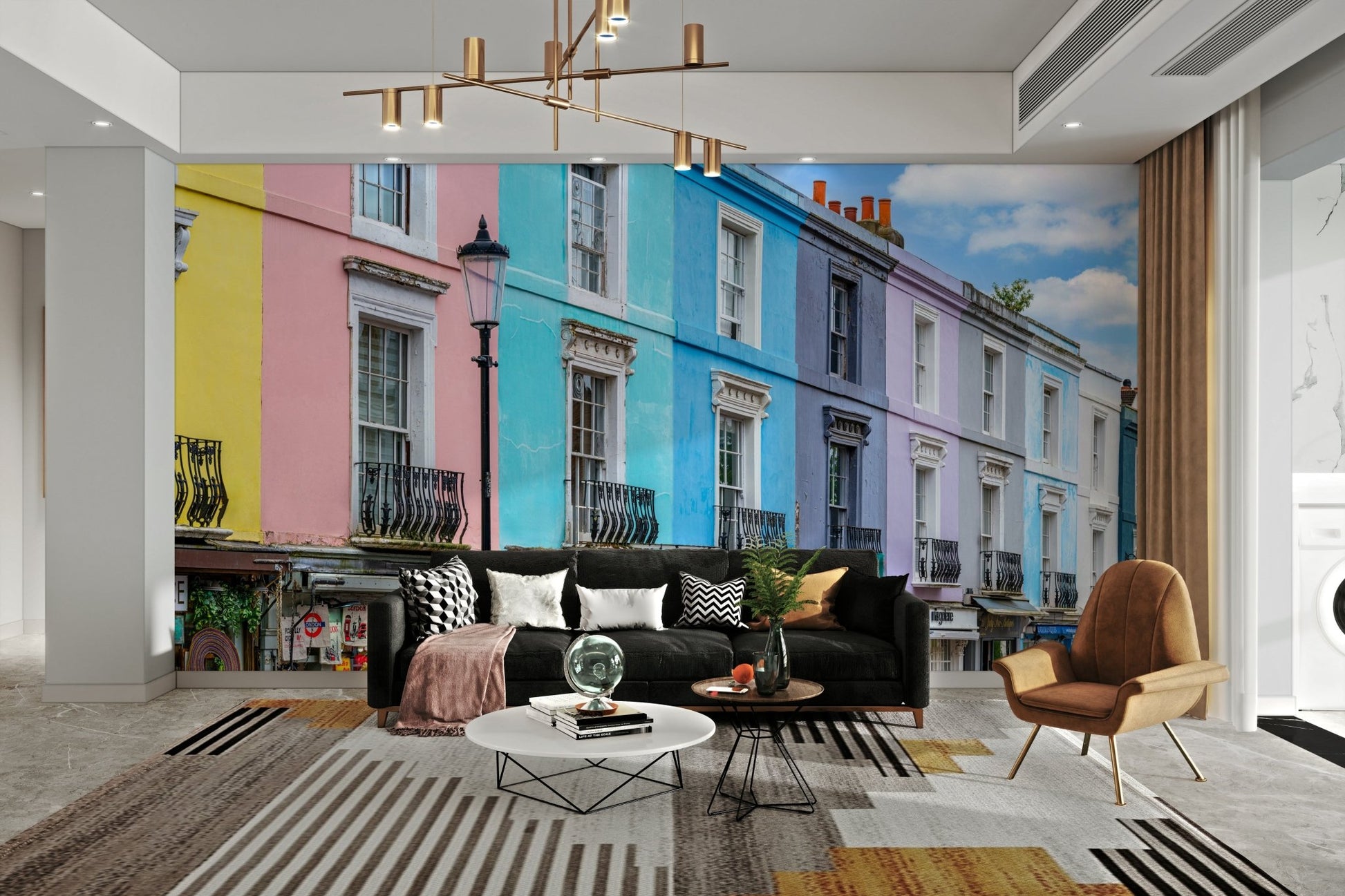 Wallpaper showing the iconic Notting Hill architecture.

