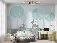 Nursery Area Fawn in Forest Wallpaper Mural - Giffywalls