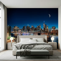 NYC by Night wallpaper for walls bold architectural lines.