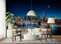 Lower Manhattan NYC by Night wall mural night scenery.