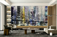 Mixed-media New York mural with bold modern energy

